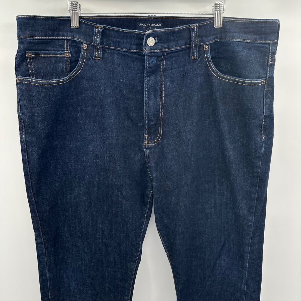 Lucky Brand 181 Relaxed Straight Jeans Mens 42x32 Dark Wash Denim Blue Pants